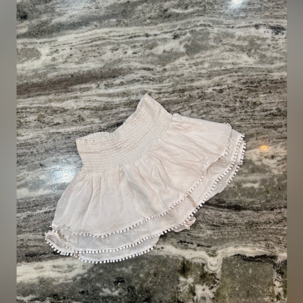 Paradise USA White Ruffle Mini Skirt Size Small